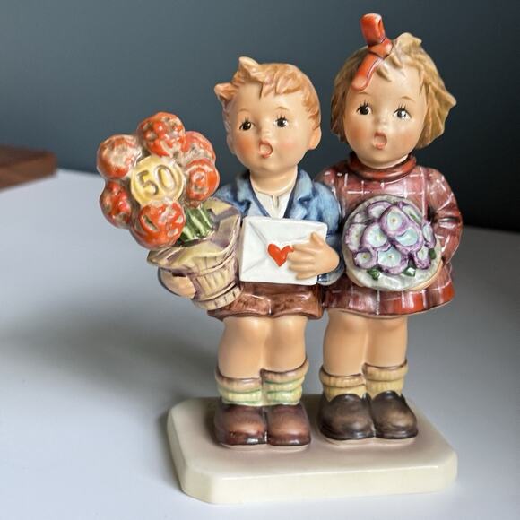 Goebel Hummel Figurine “Jubilee “ 1935-1985 | Mercari Rare Goebel Hummel Figurine 1985 Jubilee “The Love‎ Lives On” 416 W/ Case T3